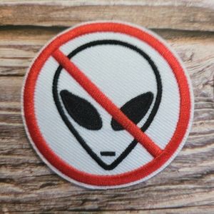 3/13$  No Aliens Allowed Ufo Extraterrestrial Funny 90'S Y2k  Embroidered Patch.